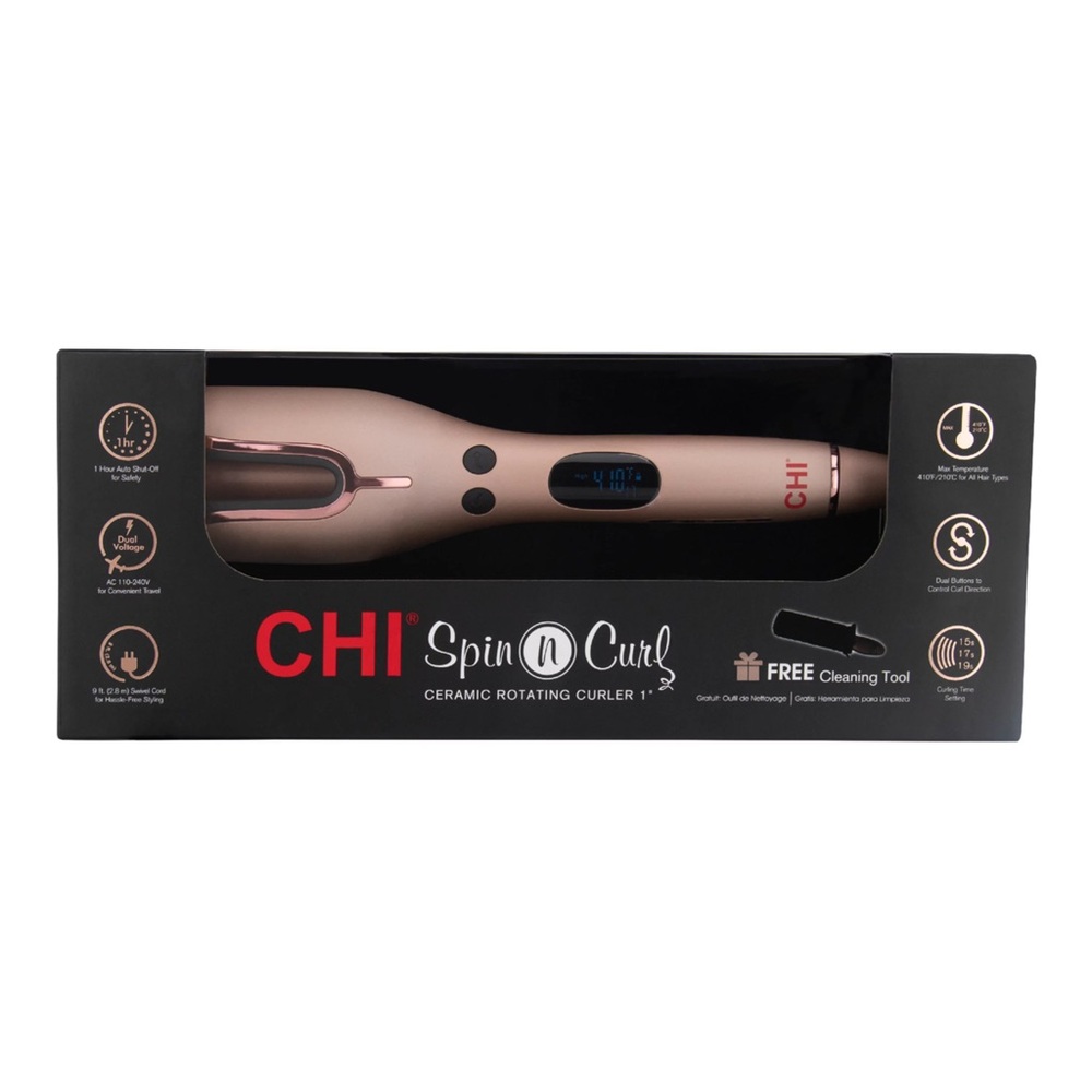 Spin N Curl Ceramic Rotating Curler - Rose Gold